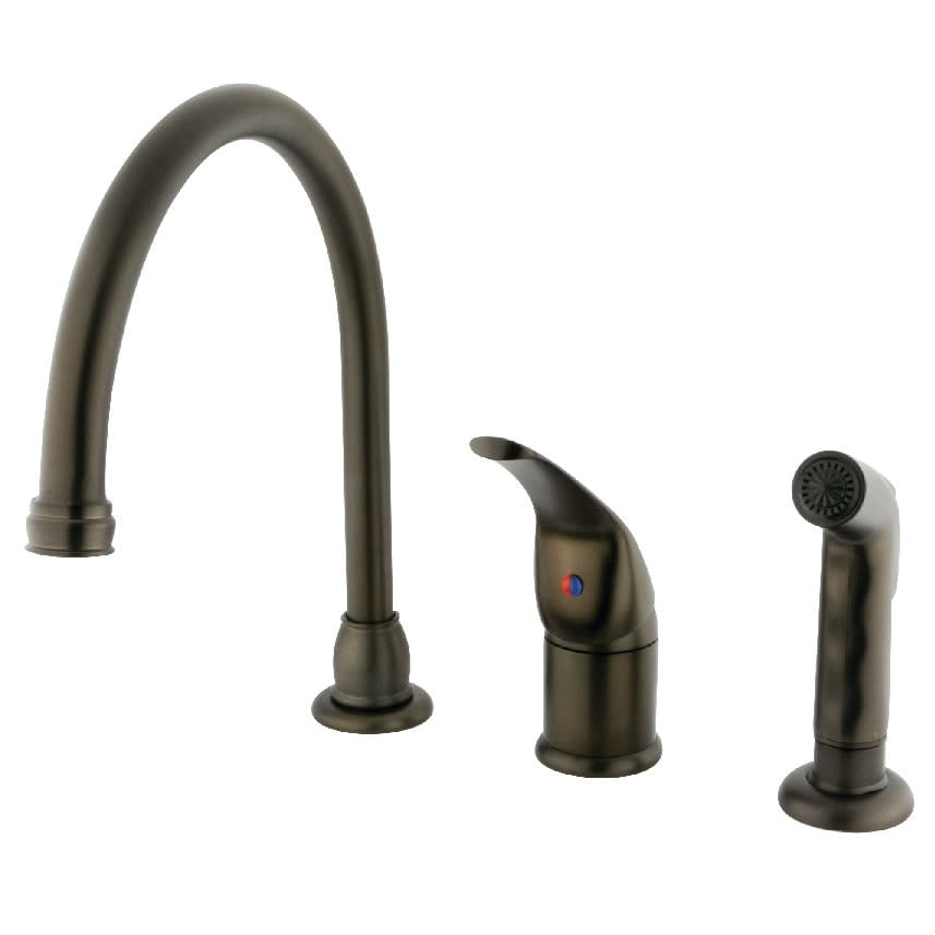 Kingston Brass Chatham Gooseneck Kitchen Faucet with Metal Lever