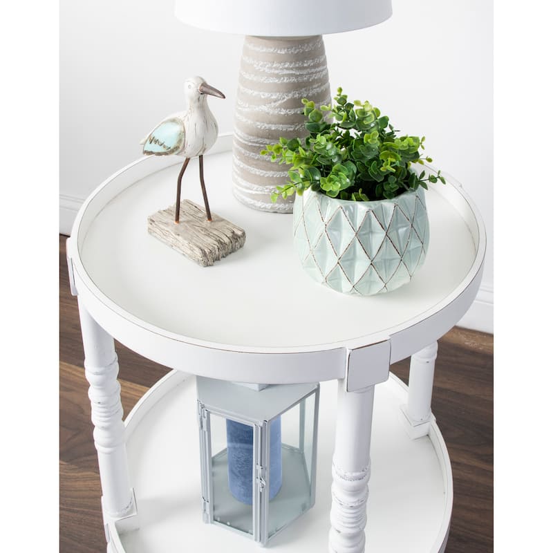 Kate and Laurel Bellport Round Wood Side Table
