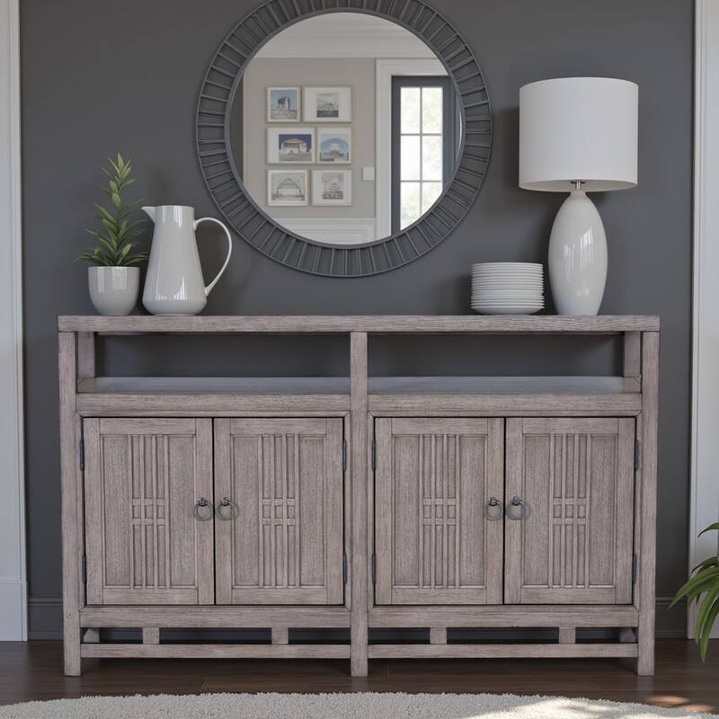 Bridgevine Home Fusion Buffet Server Cabinet, No Assembly Required, Dawn Finish - Dawn