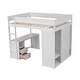 preview thumbnail 10 of 15, White Full Loft Bed with Desk, Wardrobes, and Storage Drawers