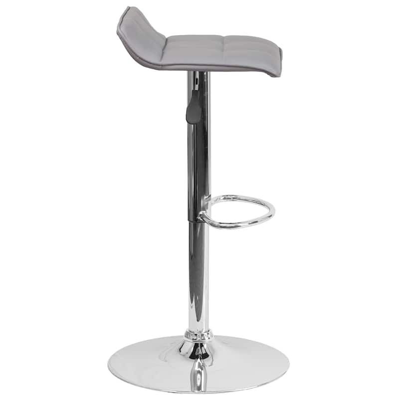 Contemporary Vinyl Adjustable Height Bar Stool - 34.5 to 43"