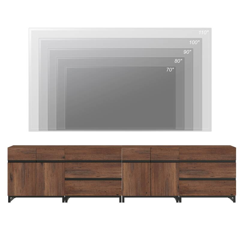 Modern TV Stand for TVs up to 120 Inches, 4-in-1 Media Console with Adjustable Shelves and 6 Drawers, TV Cabine