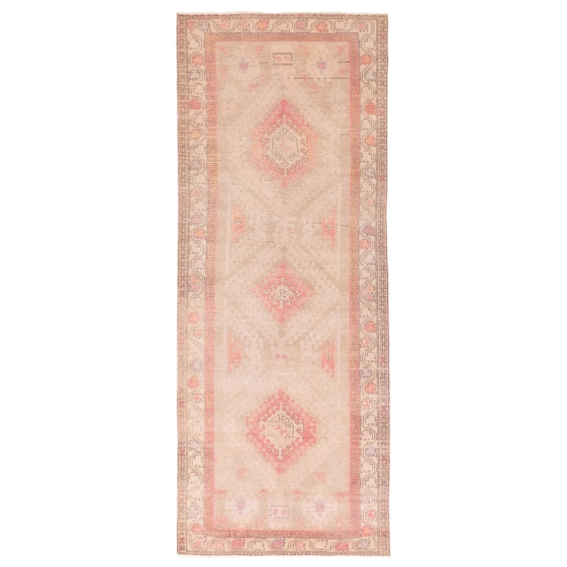ECARPETGALLERY Hand-knotted Antalya Vintage Tan Wool Rug - 3'10 x 9'9