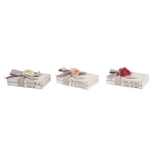 Spring Book Stack Transpac Small Wood Spring Book Stack Set of 3 Spring Home Decorations ...