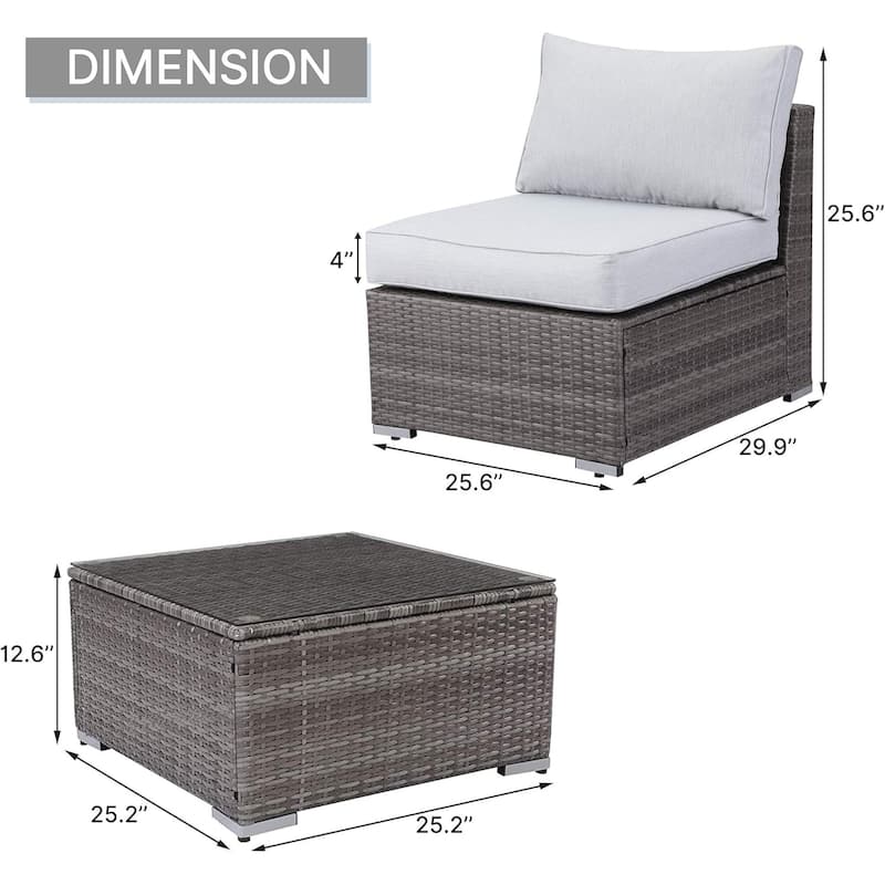 2 Pieces Outdoor Patio Furniture Set