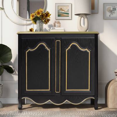 Accent Cabinet with 2 Doors, Modern Wooden Sideboard Storage Cabinet