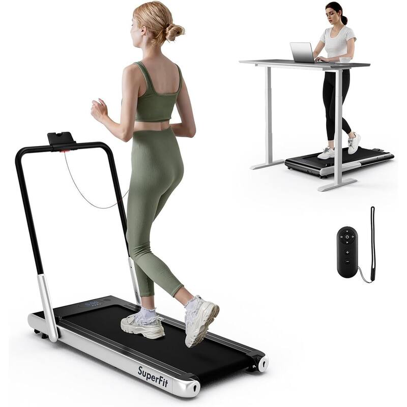 Walking Pad Treadmill 3HP Under Desk Treadmills w/ 340LBS Capacity - Silver