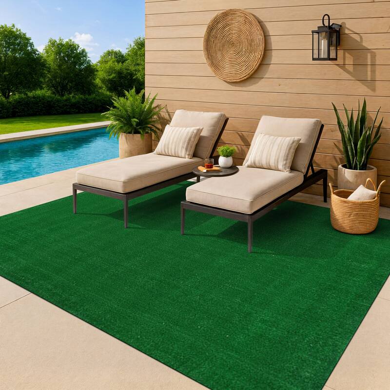 Artificial Turf Solid Grass Indoor Outdoor Area Rug - 6' 6" x 9'