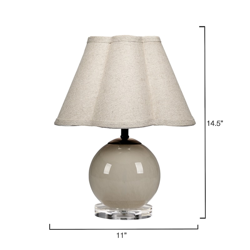 Jamie Young Dottie Blown Glass Table Lamp with Linen Shade