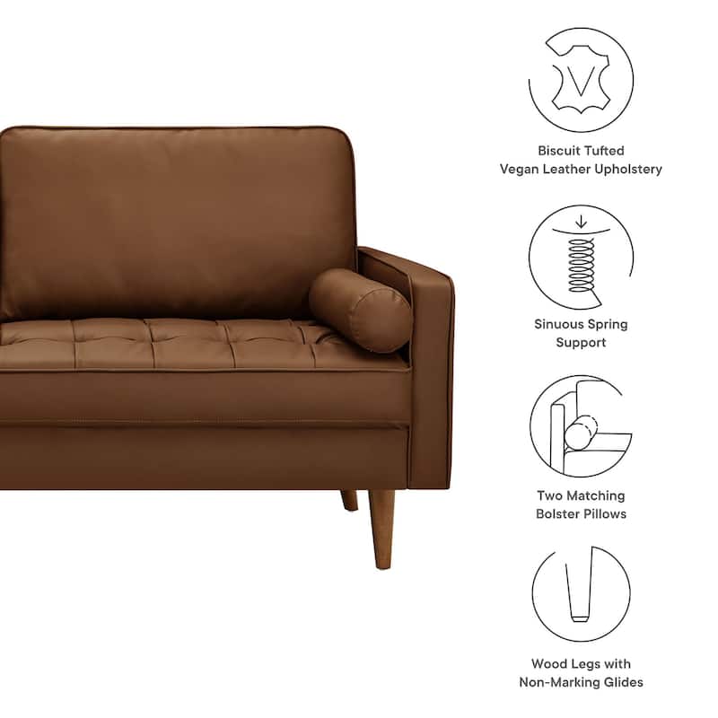 Valour Upholstered Faux Leather Sofa
