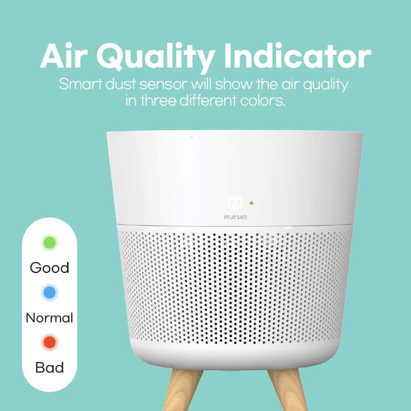 IMUNSEN Office or Bedroom Air Purifier with Cypress Wood Filter and Auto Sleep Mode