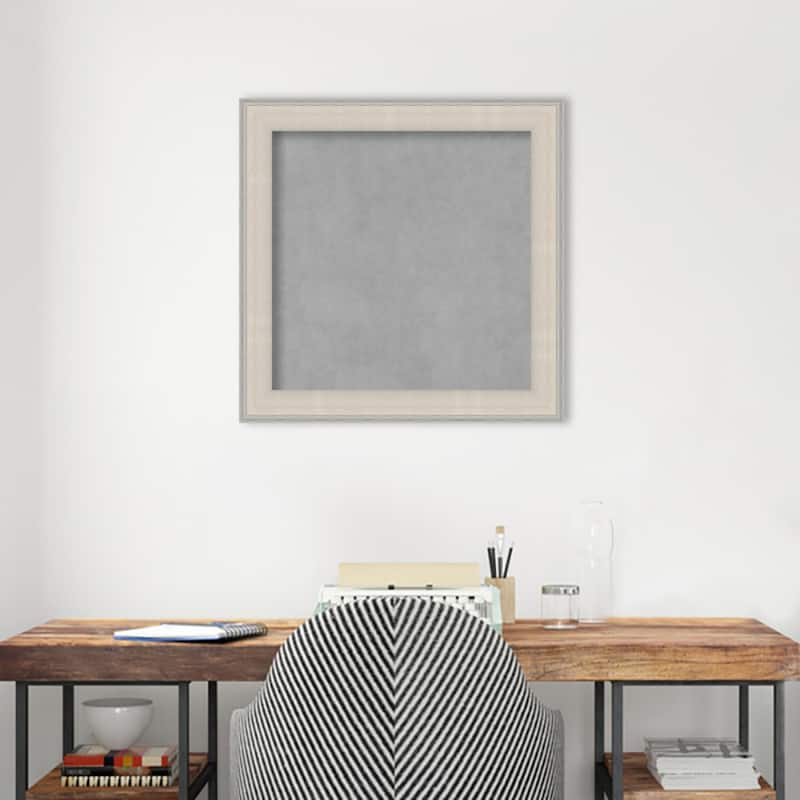 Amanti Art Cottage White Silver Framed Magnetic Board