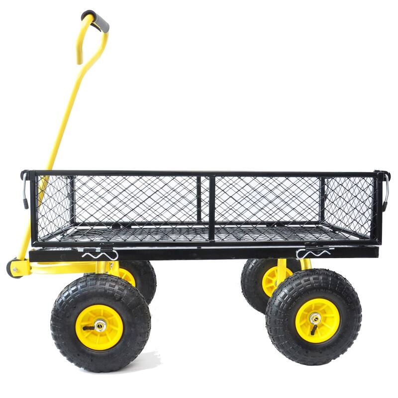 Garden Foldable Utility Wagon Cart with Pneumatic Tires