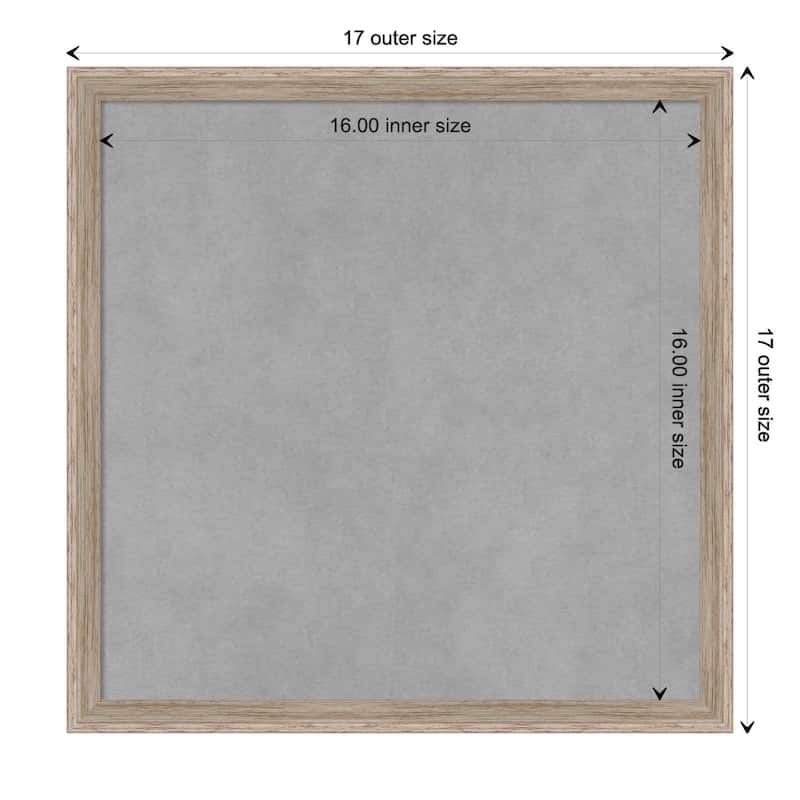 Amanti Art Hardwood Wedge White Wash Framed Magnetic Board - Board Size 16x16