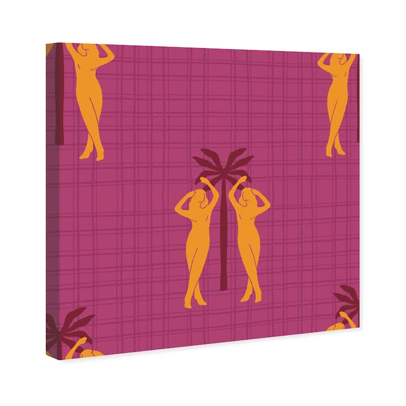 Wynwood Studio Canvas People and Portraits Just Pleasure Purple and Tropical Wall Art Canvas Print