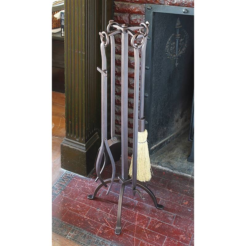 Achla Designs English Country Fireplace Set of 4 Tools, 32 Inch Tall