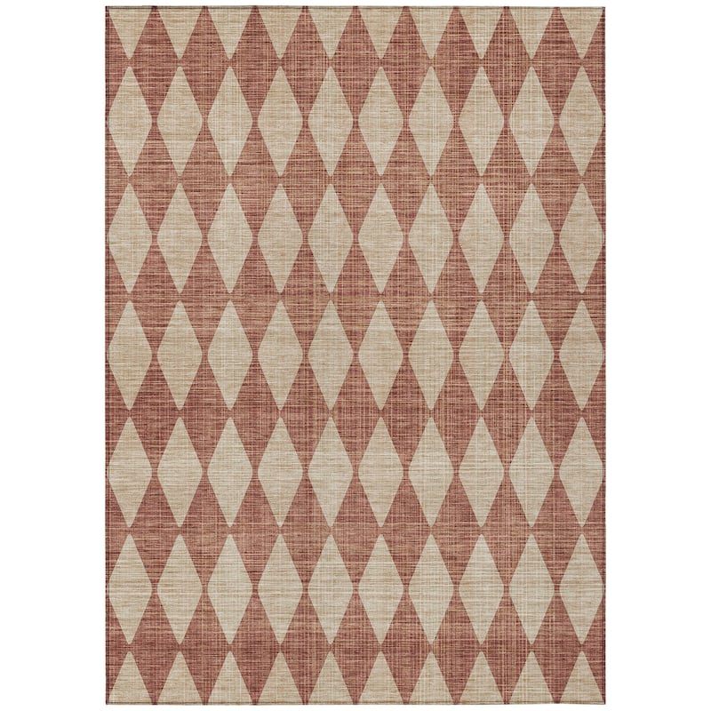 Machine Washable Indoor/ Outdoor Chantille Diamond Argyle Rug