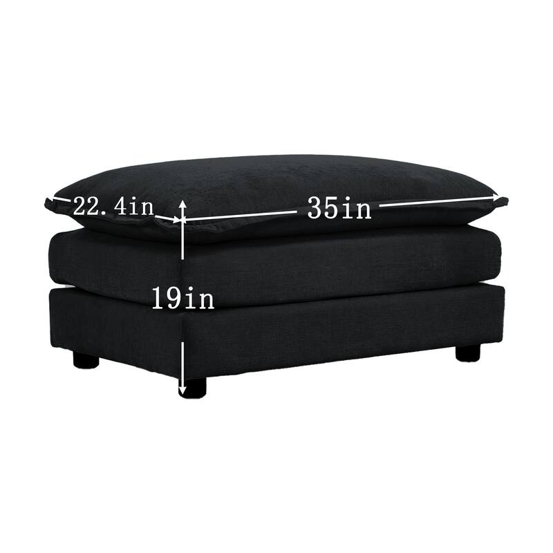 111.5" Modular Sectional Sofa, U Shaped Couch for Living Room, Modern Deep Seat Sofa Chenille Fabric Couches with Ottoman