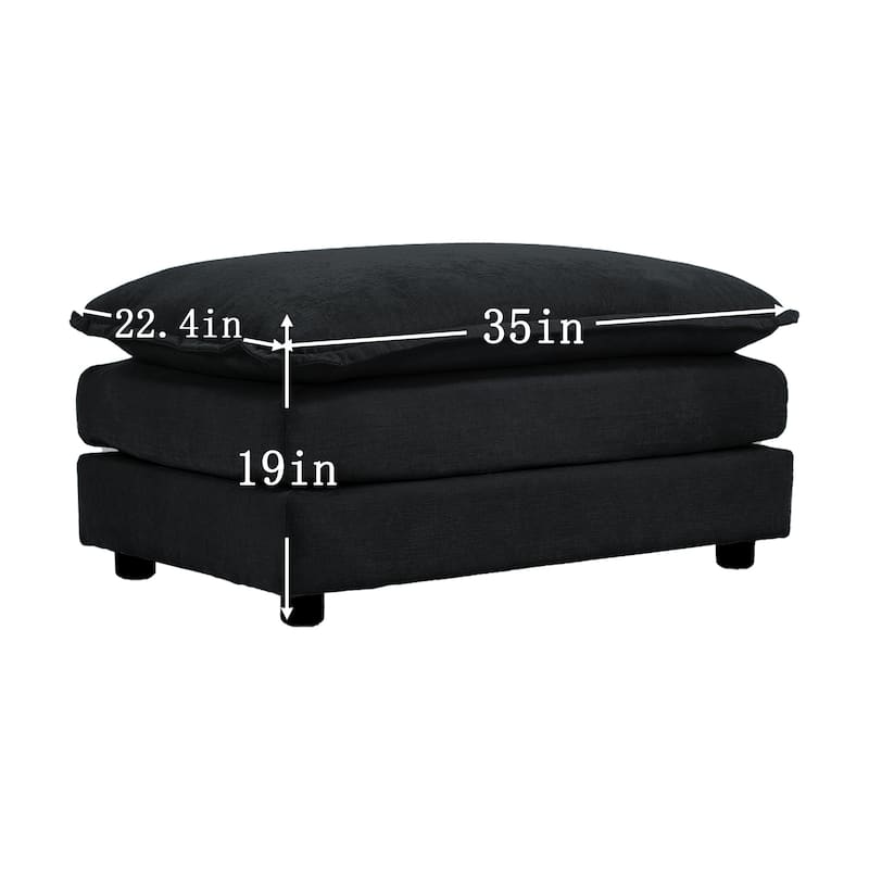 Real Relax Chenille Modular Sofa: 3-Seat L-Shaped Convertible Sectional for Living Room | 112" with Removable Pillows