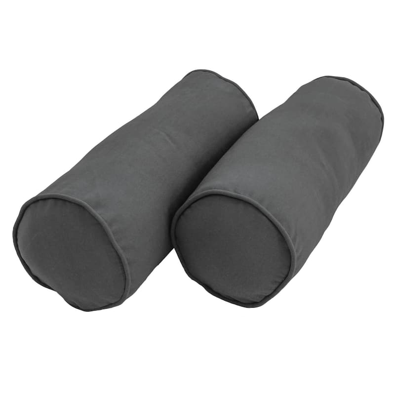 20-inch by 8-inch Twill Bolster Pillows (Set of 2) - Grey