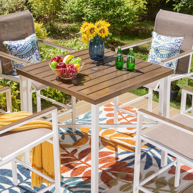 36-inch Metal Bar Table with 1.59-inch Umbrella Hole Bar Table