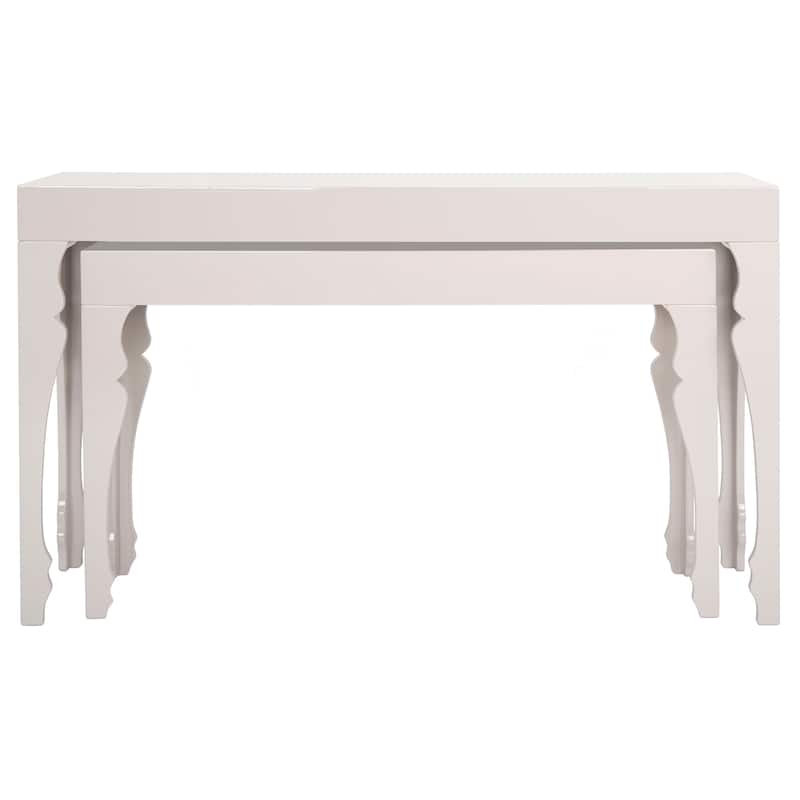 SAFAVIEH Norita White Lacquer Nesting Table - 51" x 13.3" x 31.5" - 51Wx13Dx32H - Taupe
