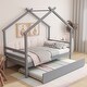 preview thumbnail 8 of 49, Roof styled wooden bed with trundle