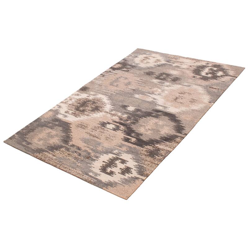 ECARPETGALLERY Hand-knotted Tangier Grey Wool Rug - 4'11 x 7'8