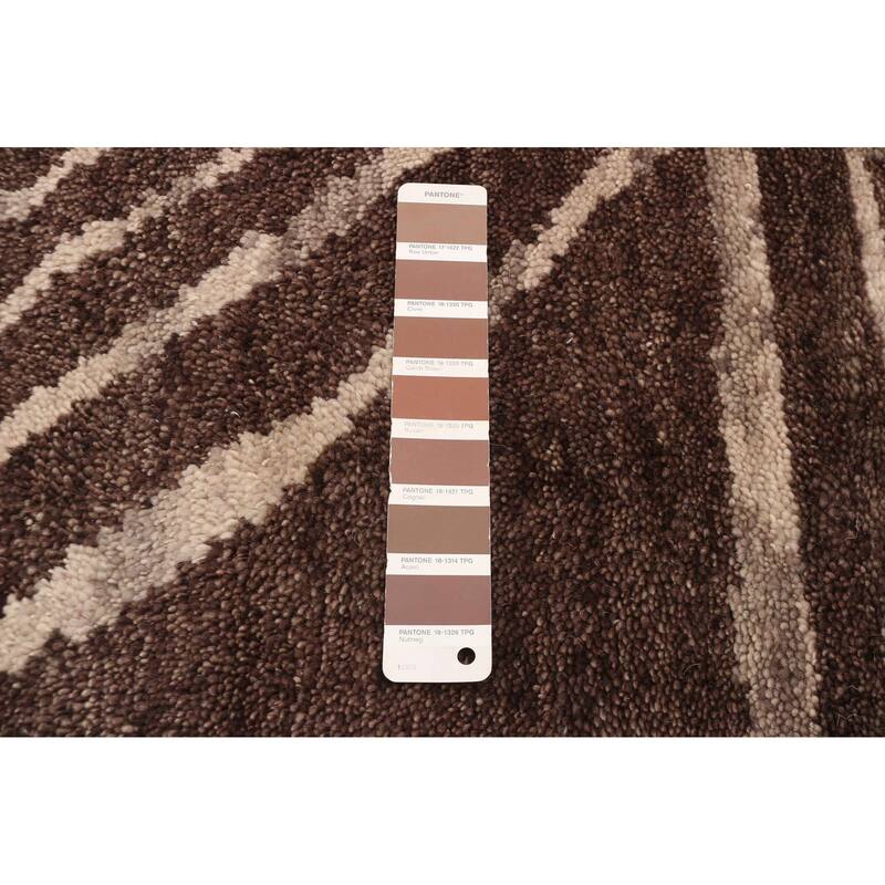 ECARPETGALLERY Hand-knotted Tangier Dark Brown Wool Rug - 5'0 x 7'10