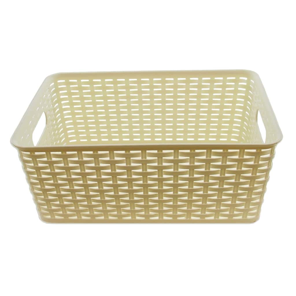YBM Home Plastic Rattan Storage Box Basket Organizer, BA425