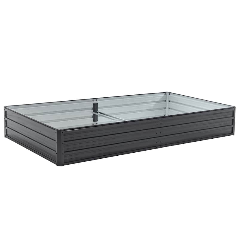 13.40"H Metal Raised Outdoor Galvanized Planter Box
