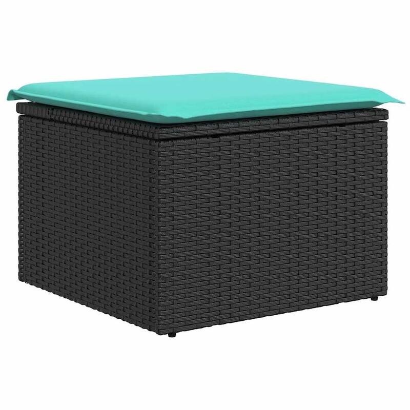 vidaXL Patio Sofa Set with Cushions Table and Couches 6 Piece Poly Rattan - 21.7 x 24.4 x 27.2