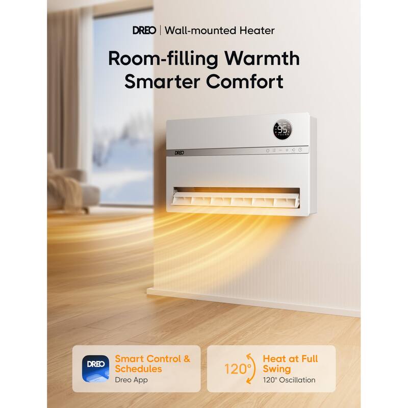 WallMounted Heater with FortPlug Overheat Protection, 120°Vertical