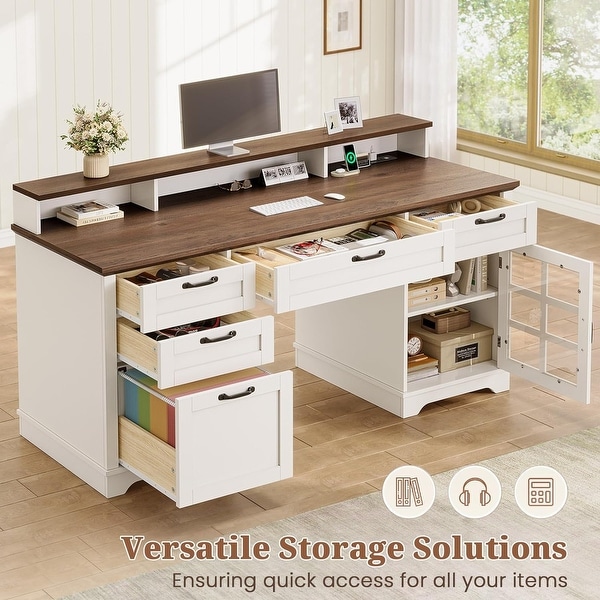 日本に Home Drawers Desk Executive Office Cabinet Storage Desk ロングコート