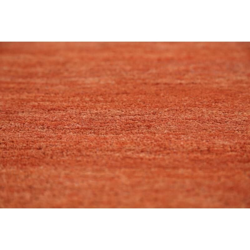 Orange Modern Gabbeh Oriental Area Rug Handmade Wool Carpet - 6'6" x 9'9"