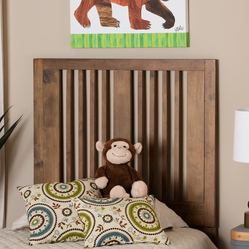 Harena Transitional Ash Walnut Finished Wood Headboard
