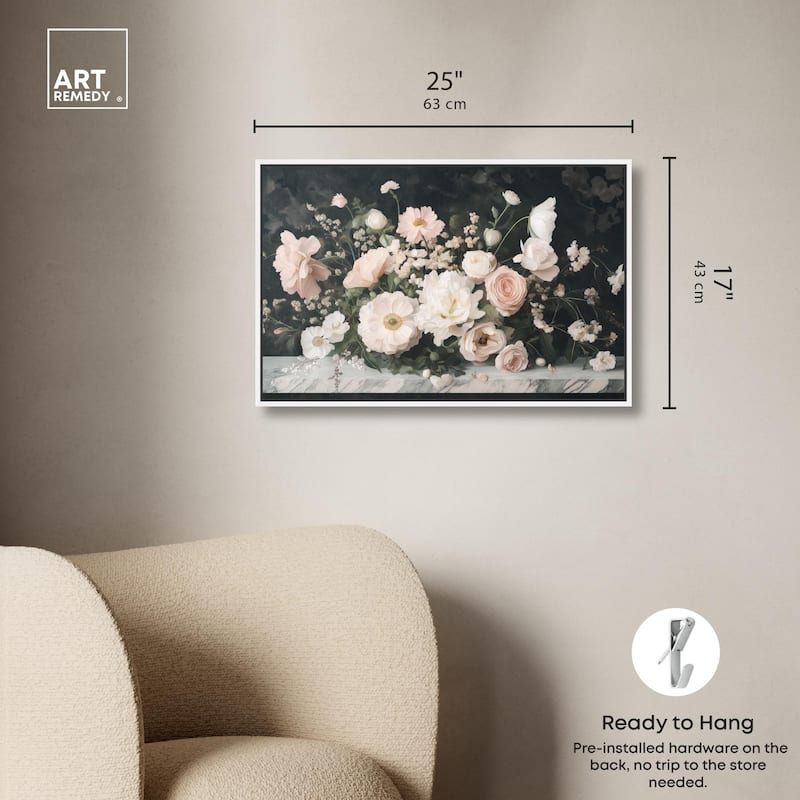 Marble and Blooms Canvas by Art Remedy