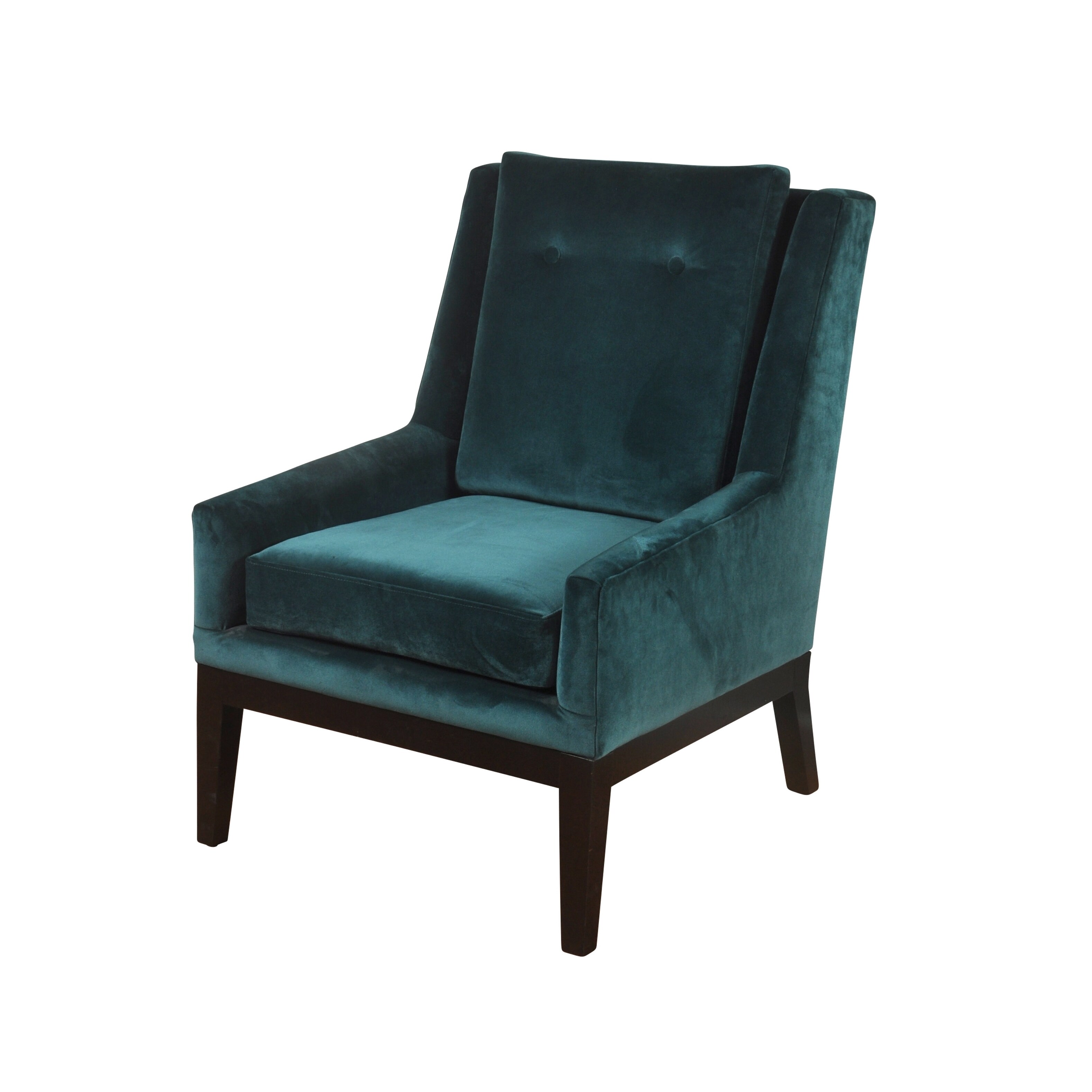 teal and brown chair