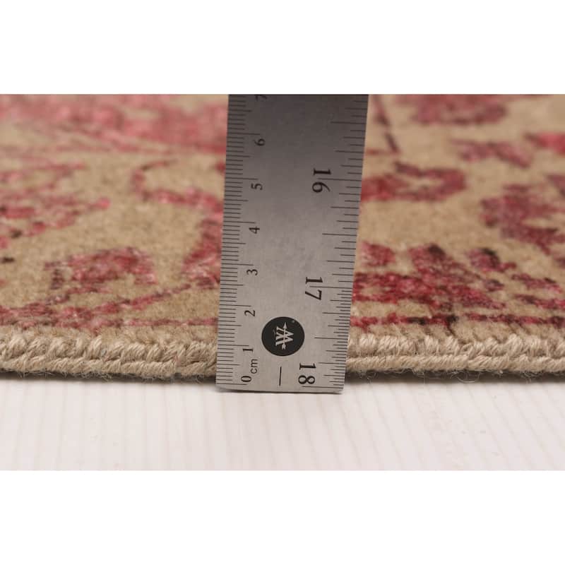 ECARPETGALLERY Hand-knotted Heritage Tan Silk, Wool Rug - 2'7 x 9'9