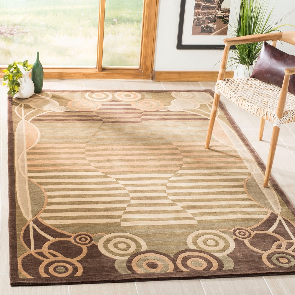 SAFAVIEH Couture Hand-knotted Tibetan Helmtrud Modern Wool Rug