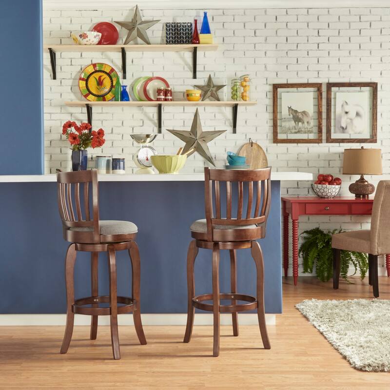 Ali Modern Linen 29-inch High Back Bar Stool Swivel by iNSPIRE Q Classic