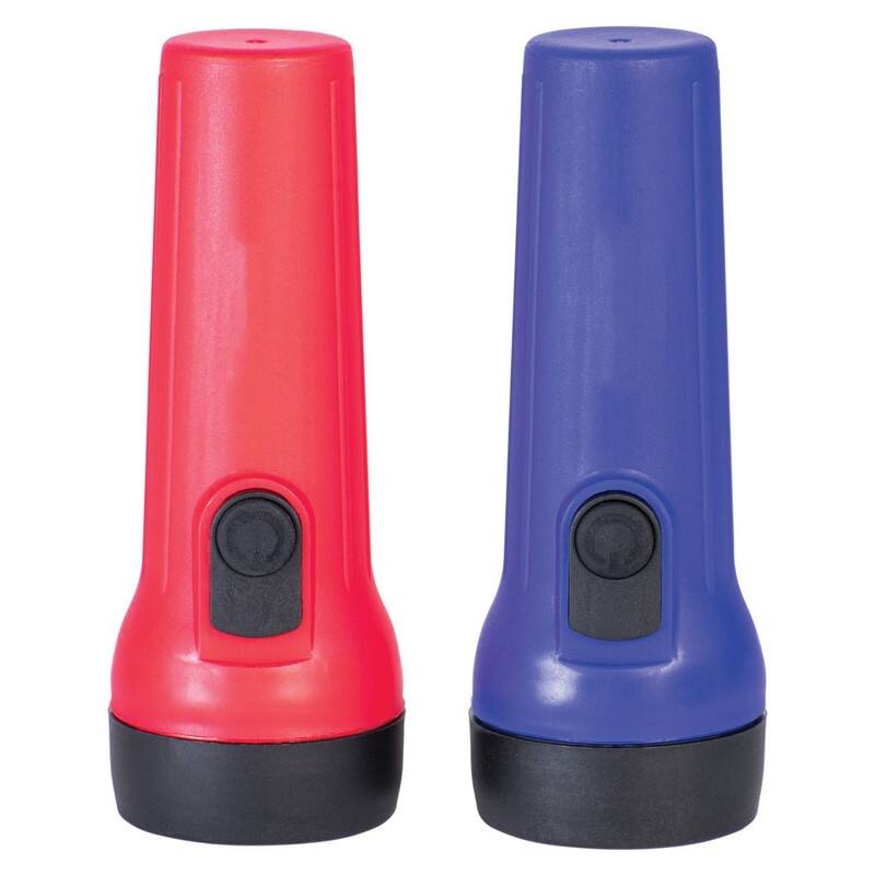 2-Pack 1D LED Flashlight  Assorted Colors - Red