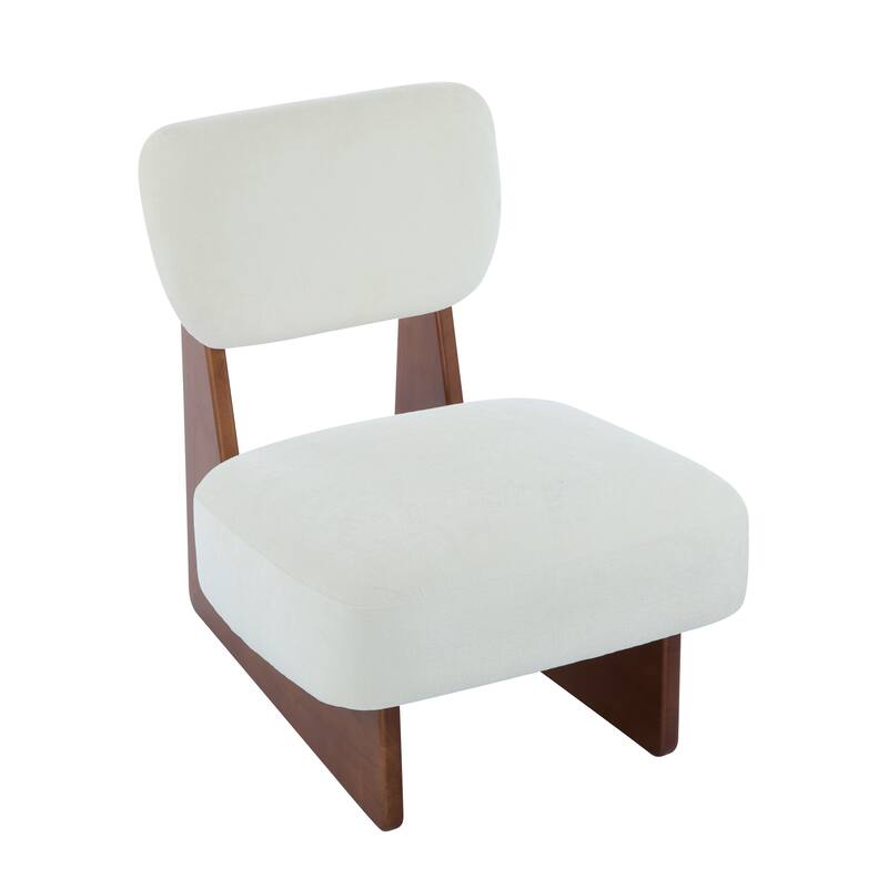 Lounge Armless Accent Chair with Wood Frame, Set of 2