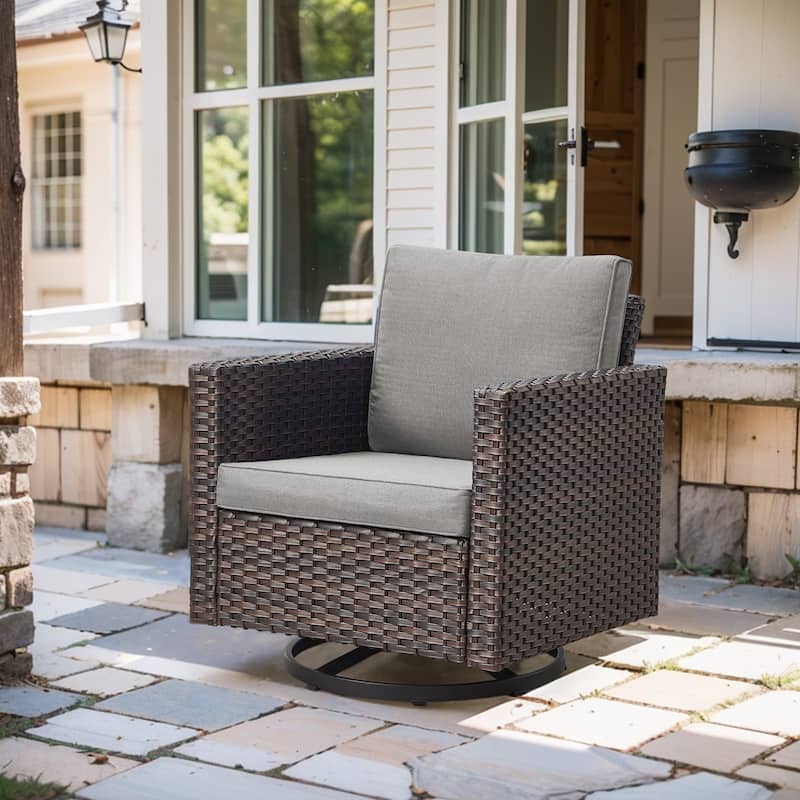 Outdoor Swivel Glider Chairs with Soft Cushion