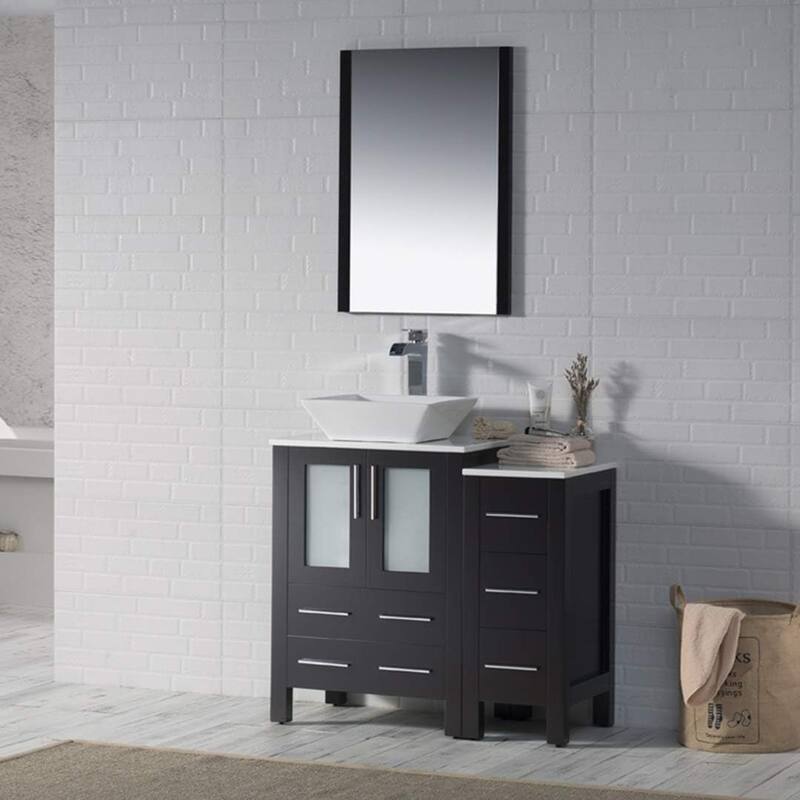 Blossom Sydney 36" Bathroom Vanity with Side Storage Cabinet & Mirror