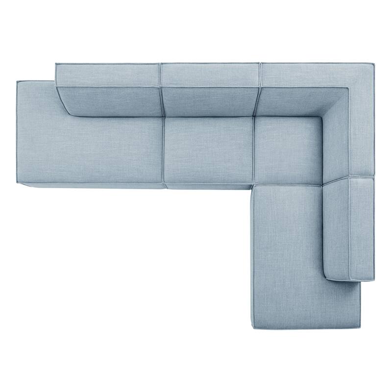 Restore 4-Piece Performance Fabric Upholstered Modular L-Shaped Armless Sectional Sofa