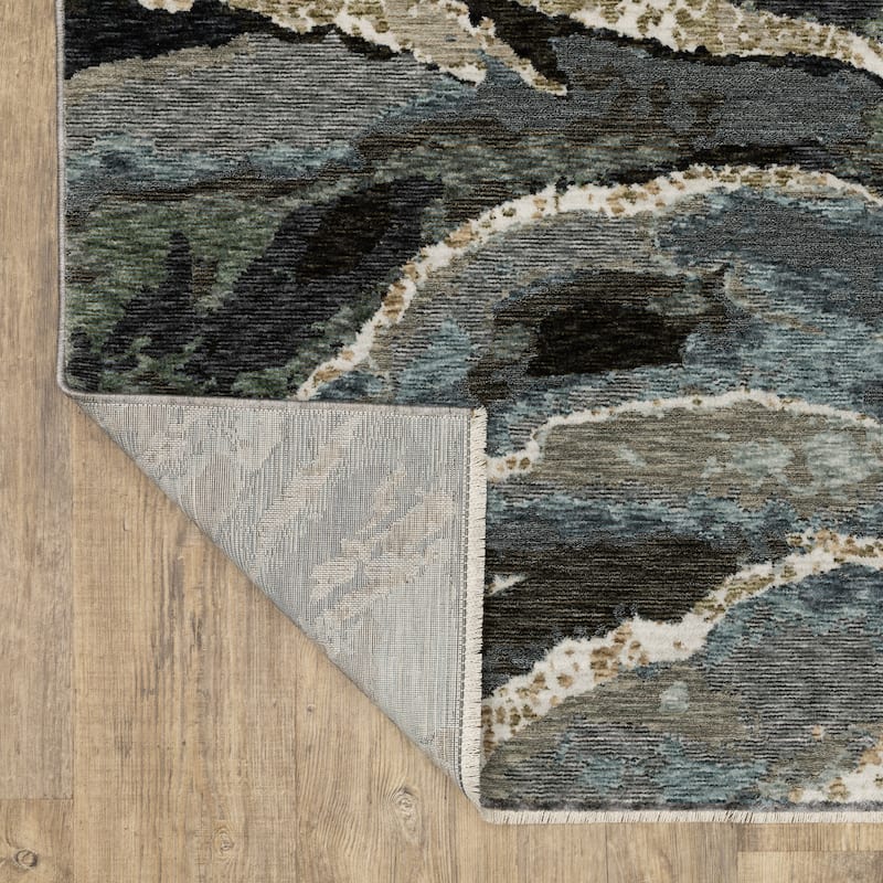 Style Haven Estella Abstract Waves Blue/ Green Area Rug