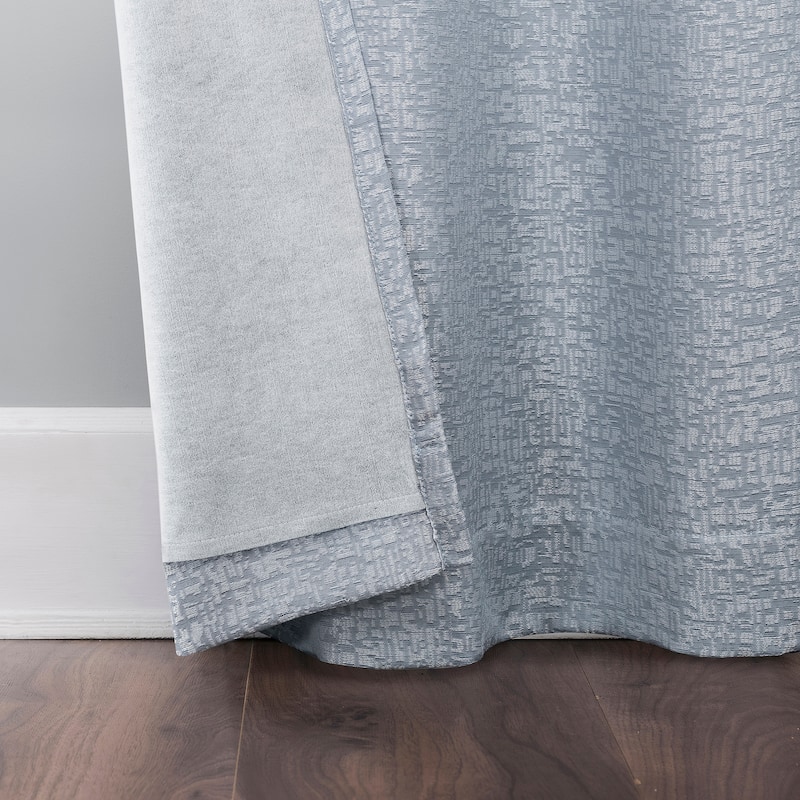 Sun Zero Serenity 2-Piece Abstract Magnetic Closure Total Blackout Grommet Curtain Panel Pair