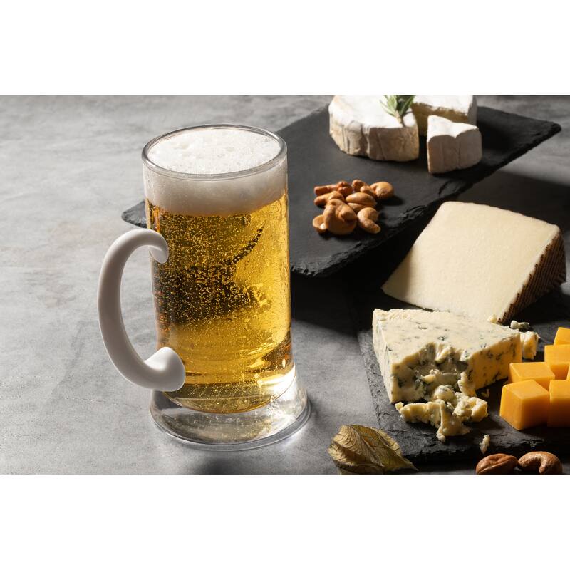 Majestic Gifts Inc. European 24 oz. Glass Mug w/ wht handle w/ base