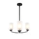 preview thumbnail 15 of 24, LNC Celes Modern 3-Light Wheel Chandelier with Forsted Glass Shade